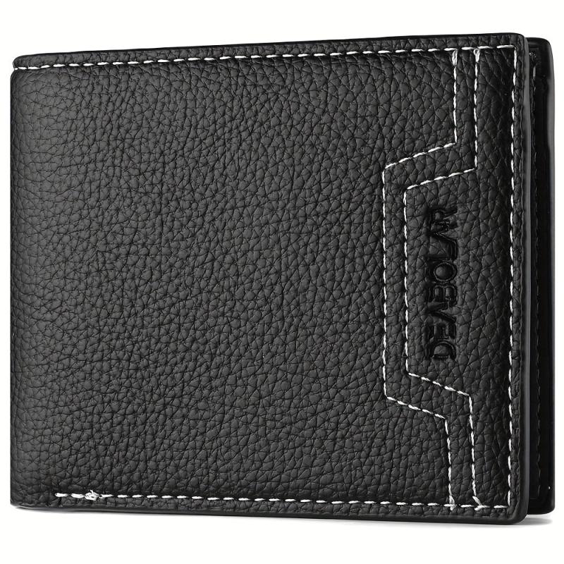 Men's Short Wallet Lychee Embossed Wallet