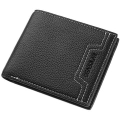 Men's Short Wallet Lychee Embossed Wallet