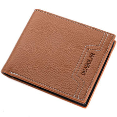 Men's Short Wallet Lychee Embossed Wallet