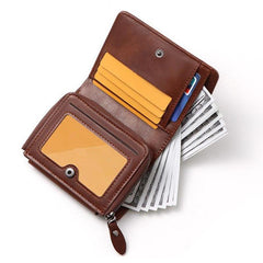 Men's PU Leather Embroidered Wallet RFID Blocking