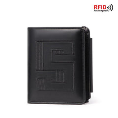 Men's PU Leather Embroidered Wallet RFID Blocking