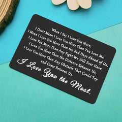 I Love You The Most Engraved Wallet Insert Card - Anniversary Gift