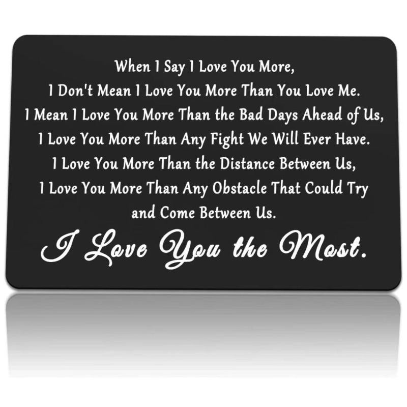 I Love You The Most Engraved Wallet Insert Card - Anniversary Gift