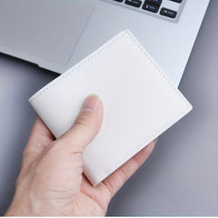 Men's Leather Short Wallet Money Clip Card Holder 6 Card Slots Coin Purse