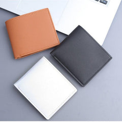 Men's Leather Short Wallet Money Clip Card Holder 6 Card Slots Coin Purse