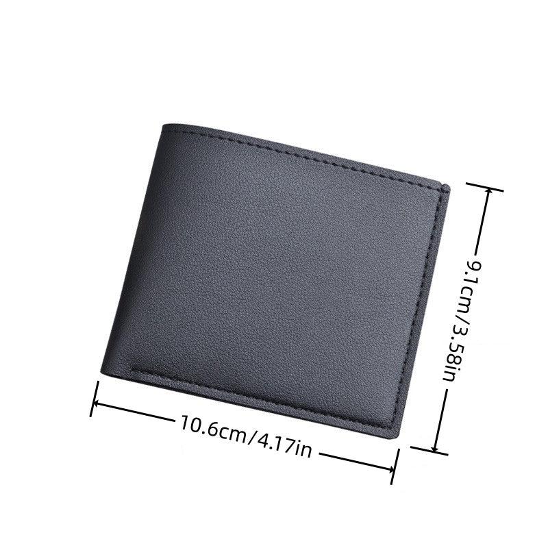 Men's Leather Short Wallet Money Clip Card Holder 6 Card Slots Coin Purse