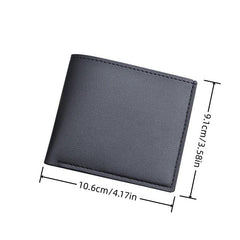Men's Leather Short Wallet Money Clip Card Holder 6 Card Slots Coin Purse