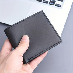 Men's Leather Short Wallet Money Clip Card Holder 6 Card Slots Coin Purse