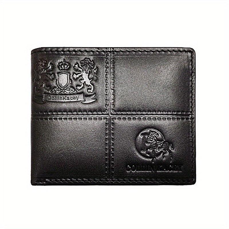 Men's Cowhide Leather Short Wallet Vintage Card Holder Purse