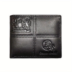 Men's Cowhide Leather Short Wallet Vintage Card Holder Purse
