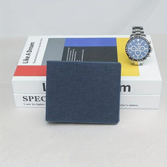 Men's Cotton Blend Short Wallet with Multiple Card Slots