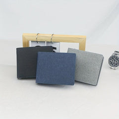 Men's Cotton Blend Short Wallet with Multiple Card Slots