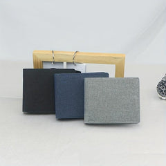 Men's Cotton Blend Short Wallet with Multiple Card Slots