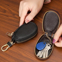 Leather Mini Key Holder Keychain Case Wallet Key Storage Key Protector