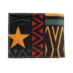 Retro Style Print PU Leather Double Fold Men's Wallet
