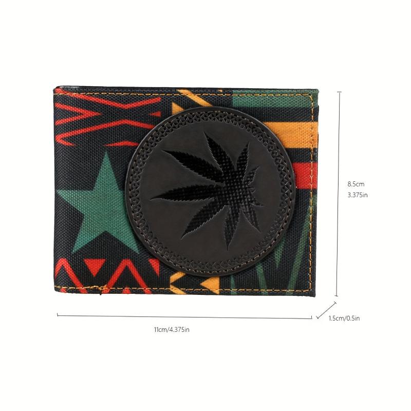 Retro Style Print PU Leather Double Fold Men's Wallet