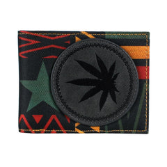 Retro Style Print PU Leather Double Fold Men's Wallet