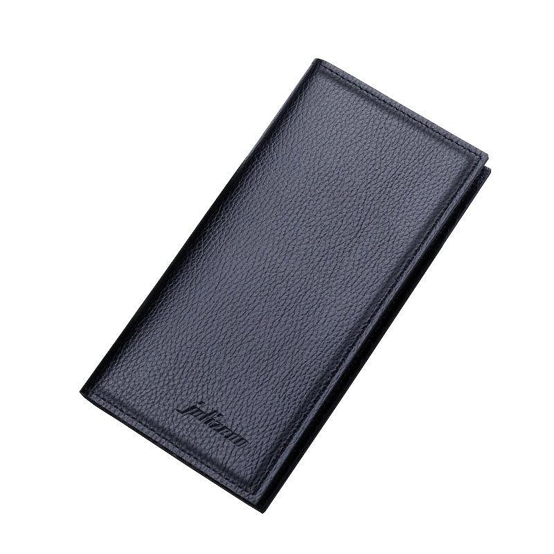 Men's Ultra Thin Long Wallet Soft Leather Lychee Pattern