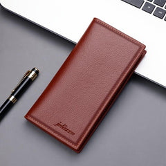 Men's Ultra Thin Long Wallet Soft Leather Lychee Pattern