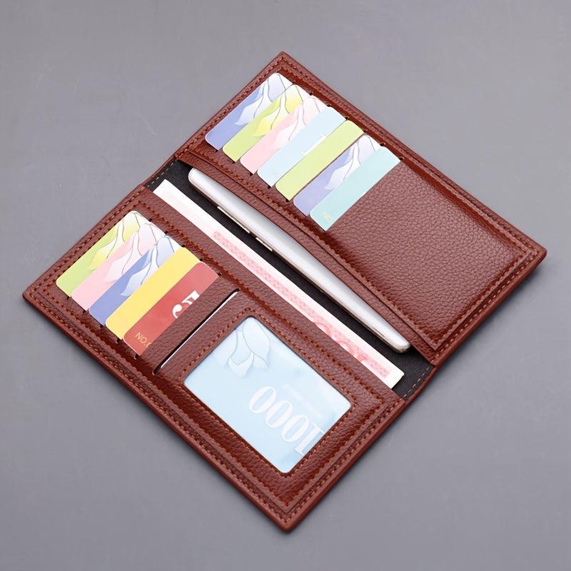 Men's Ultra Thin Long Wallet Soft Leather Lychee Pattern