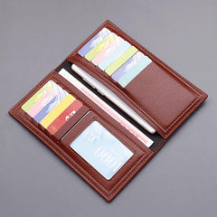 Men's Ultra Thin Long Wallet Soft Leather Lychee Pattern