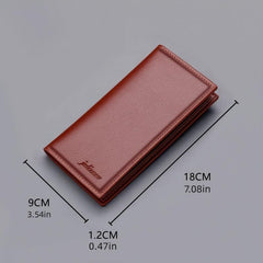 Men's Ultra Thin Long Wallet Soft Leather Lychee Pattern