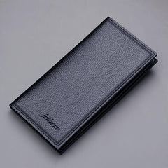 Men's Ultra Thin Long Wallet Soft Leather Lychee Pattern