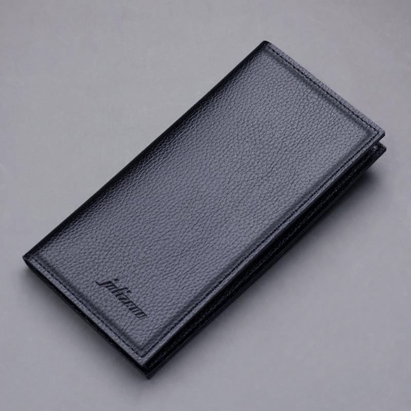 Men's Ultra Thin Long Wallet Soft Leather Lychee Pattern
