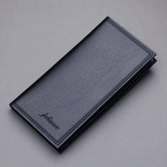 Men's Ultra Thin Long Wallet Soft Leather Lychee Pattern