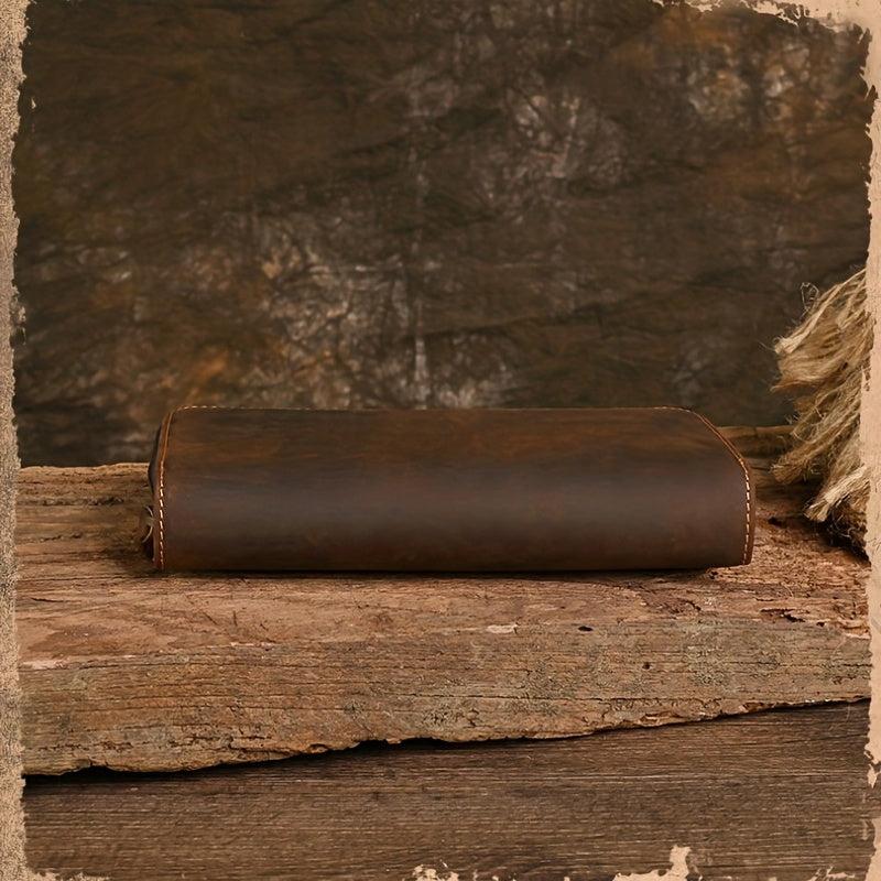 Crazy Horse Leather Clutch Wallet Large Capacity Men's Card Bag