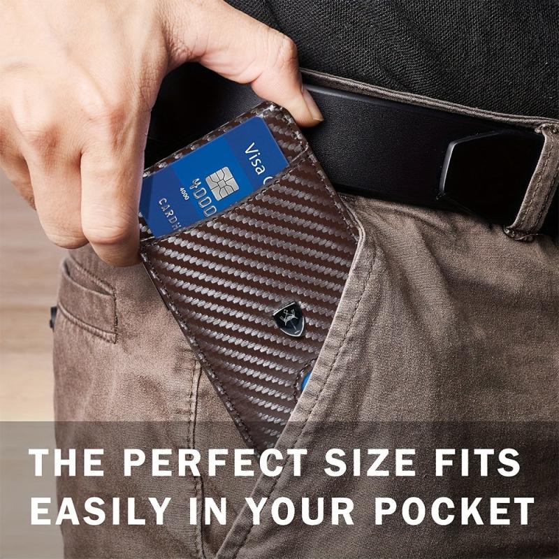 Men's Slim Leather Money Clip Wallet RFID Blocking