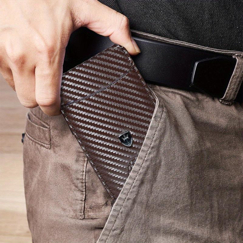 Men's Slim Leather Money Clip Wallet RFID Blocking