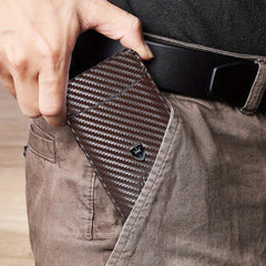 Men's Slim Leather Money Clip Wallet RFID Blocking
