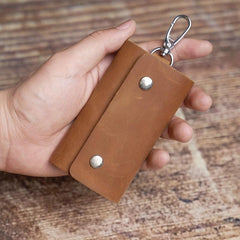 Leather Keychain Bag Car Key Case Key Storage Organizer