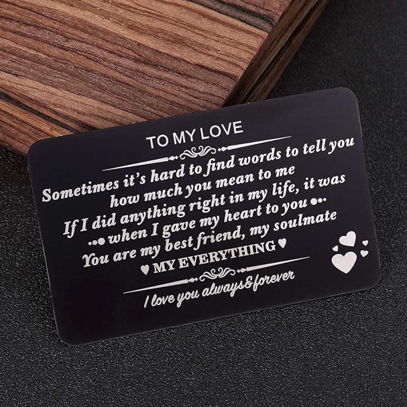 Engraved Metal Wallet Insert Card For Men Gift