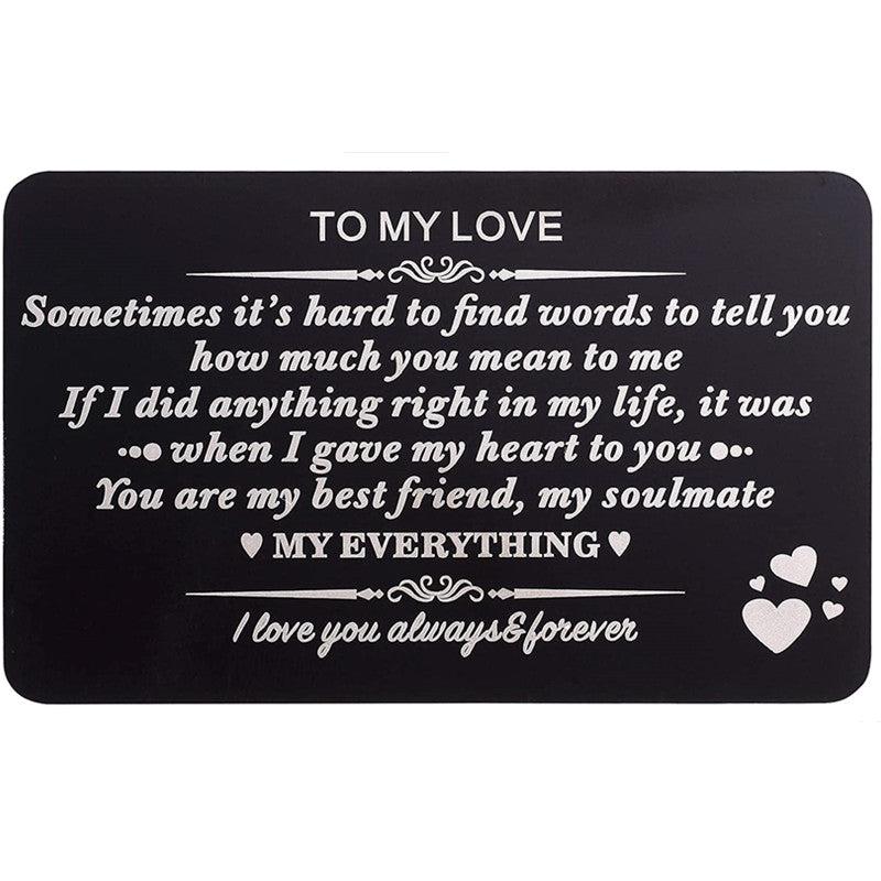 Engraved Metal Wallet Insert Card For Men Gift