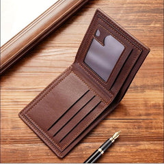 Men's PU Leather Short Wallet With Card Slots