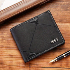 Men's PU Leather Short Wallet With Card Slots