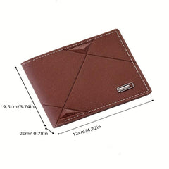 Men's PU Leather Short Wallet With Card Slots