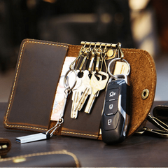 Men's Leather Key Case Top Layer Cowhide Vintage Holder