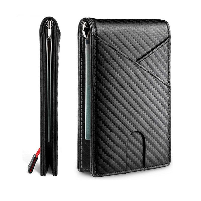 Mens Slim Wallet With Money Clip RFID Blocking Credit Card Holder