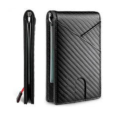 Mens Slim Wallet With Money Clip RFID Blocking Credit Card Holder