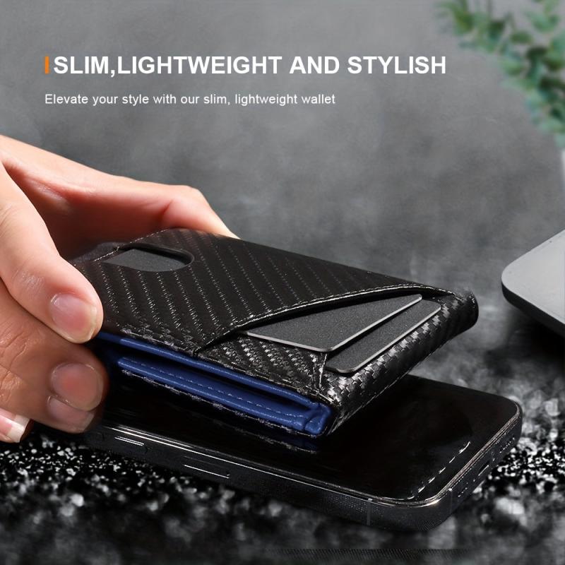 Mens Slim Wallet With Money Clip RFID Blocking Credit Card Holder