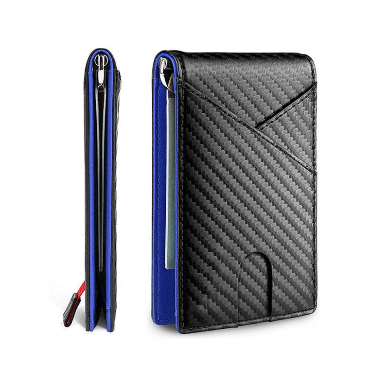 Mens Slim Wallet With Money Clip RFID Blocking Credit Card Holder