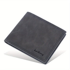 Men's Leather Short Wallet Frosted Multiple Card Slots Purse