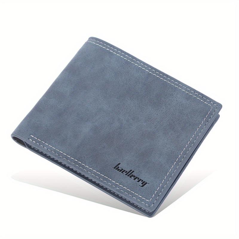 Men's Leather Short Wallet Frosted Multiple Card Slots Purse