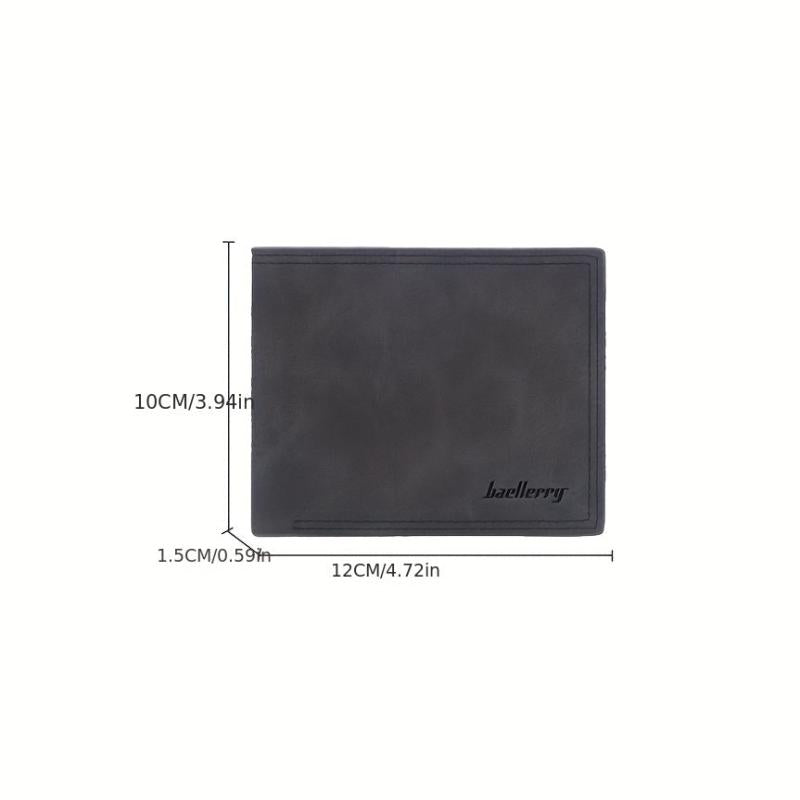 Men's Leather Short Wallet Frosted Multiple Card Slots Purse