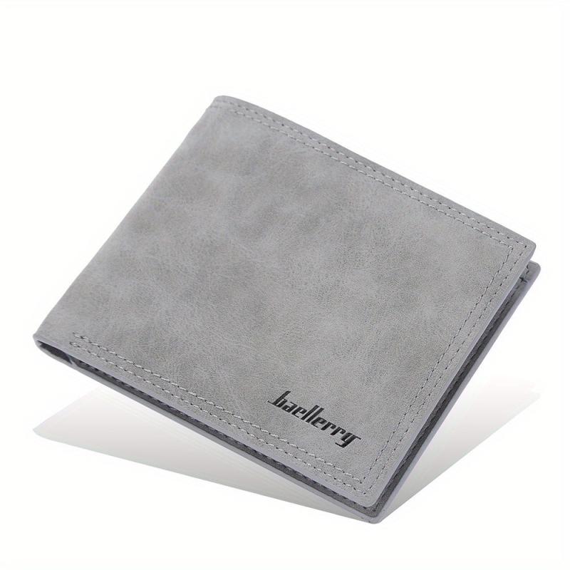 Men's Leather Short Wallet Frosted Multiple Card Slots Purse