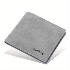 Men's Leather Short Wallet Frosted Multiple Card Slots Purse