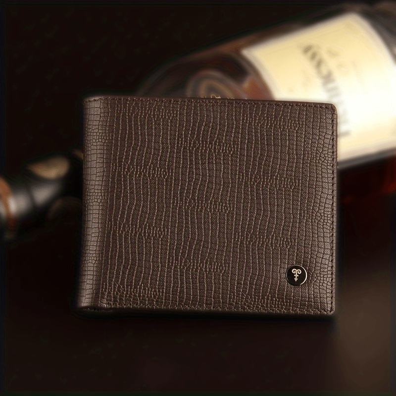 Men's Crocodile Pattern Short Wallet with Card Slots